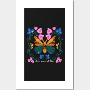 Magic moth, inspirational art florals and butterflies, botanical art, Posters and Art